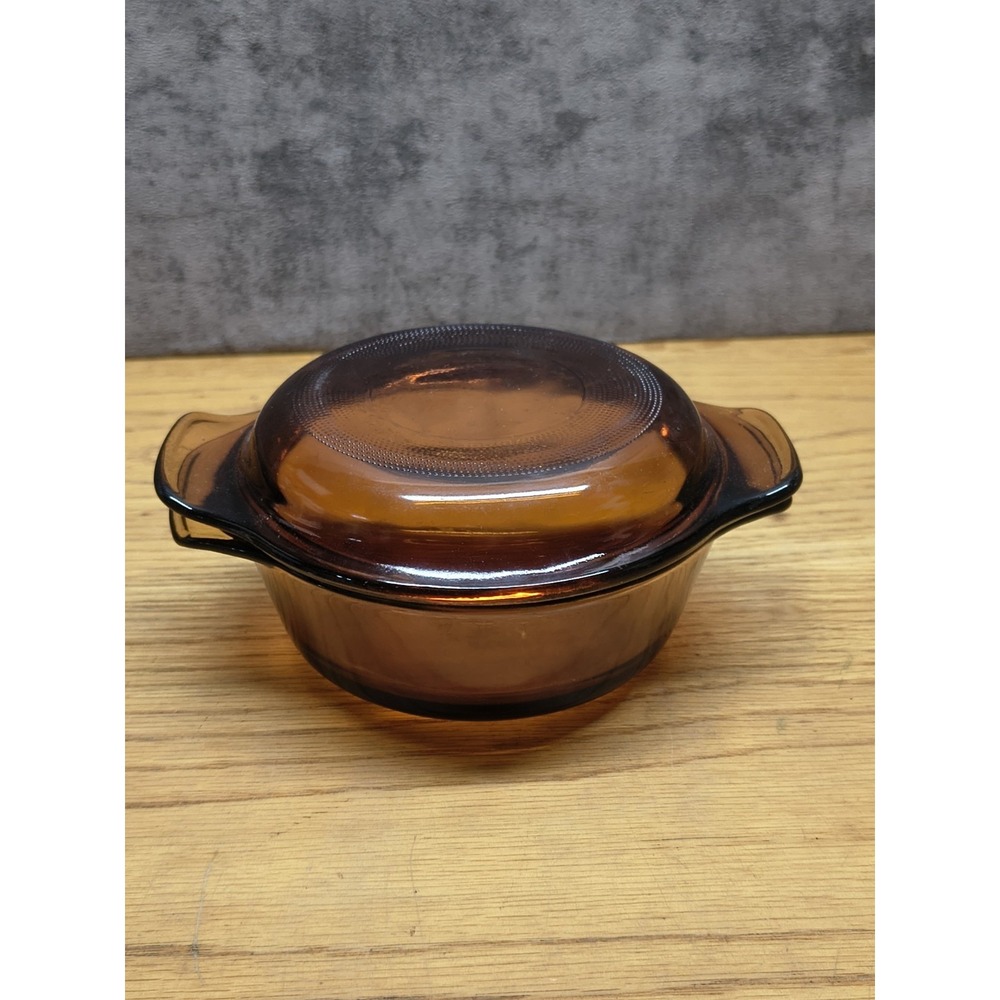 Fire King Anchor Hocking Amber 12 oz Covered Casserole Dish #472 Made In USA